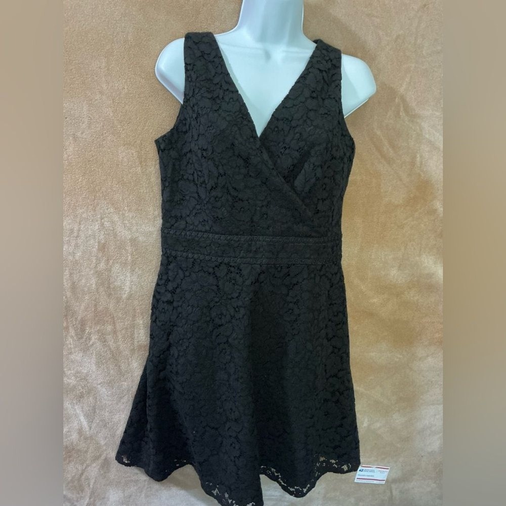 LOFT Black Lace Mini Dress-size 4